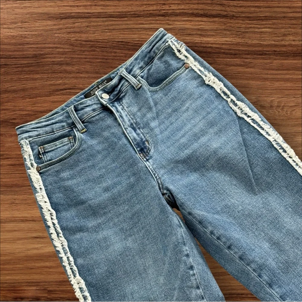 Judy Blue Jonesborough High‎ Rise Fray Detail Slim Fit Blue Sz 9/29